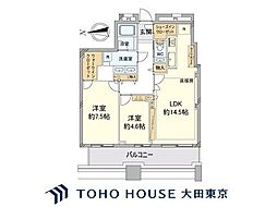 クレストプライムタワー芝 2LDKの間取図画像
