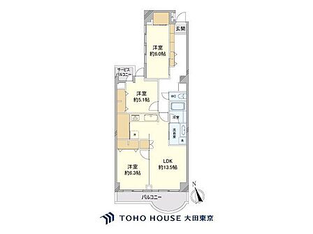 3LDK 間取り