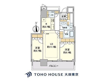 2LDK 間取り