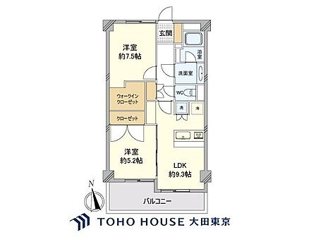 2LDK 間取り