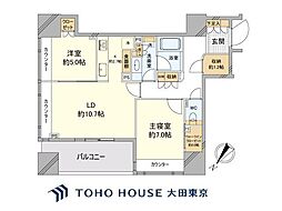 パークタワー渋谷本町 2LDKの間取図画像