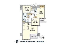 サンクタス大島 2SLDKの間取図画像