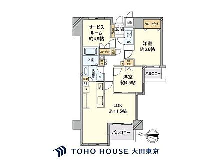 2SLDK 間取り