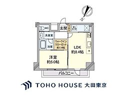 川崎互恵ビルシャンボール川崎砂子 1LDKの間取図画像