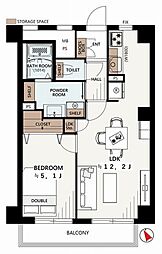 第一上板橋サンライトマンションB 1LDKの間取図画像