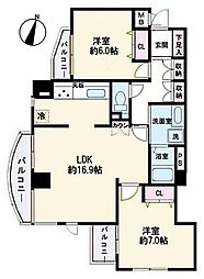 コスモ西川口アンソレール 2LDKの間取図画像