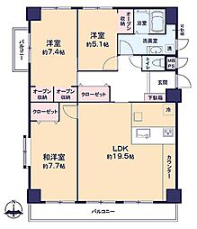 コスモウィングス浦和原山 3LDKの間取図画像