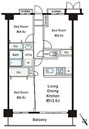 藤和シティコープ東浦和 3LDKの間取図画像