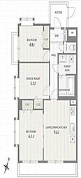 ライオンズマンション浦和東 2SLDKの間取図画像