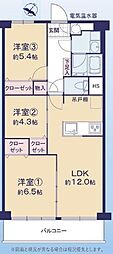 エクセレンス川口 3LDKの間取図画像