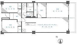 サンシティJ棟 3LDKの間取図画像