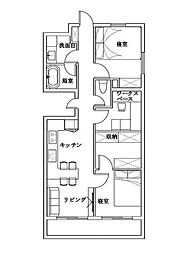 ライオンズマンション戸田 2SLDKの間取図画像