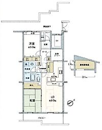 シャレール新座 2SLDKの間取図画像