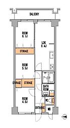 ライオンズマンション川口第8 3LDKの間取図画像