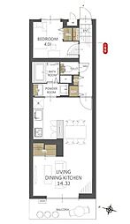 ライオンズガーデン富士見台 1LDKの間取図画像
