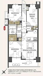 ライオンズマンションひばりケ丘第3 2SLDKの間取図画像