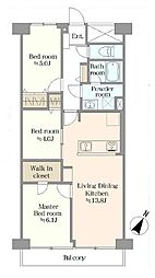 イトーピア西浦和 3LDKの間取図画像