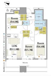 サウスゲートタワー川口 3LDKの間取図画像