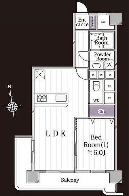 角部屋につき明るく風通しの良い室内。各所に収納を設けており荷物が多い方も安心です。