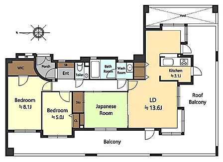 8階部分の南西角部屋で日当り・通風・眺望良好!ゆったり過ごせる3LDK、収納も豊富な明るい室内です。