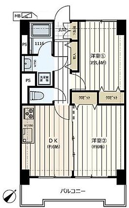 全洋室と玄関前...