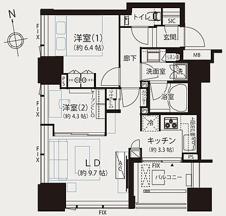 南西角部屋の2...