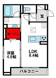 D-ROOMサンライズ A 1LDKの間取図画像