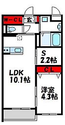 ロイズ土井南 1SLDKの間取図画像