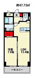 グランドライン 1LDKの間取図画像