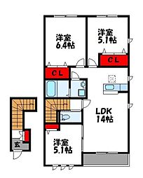 セピアコート赤坂A棟 3LDKの間取図画像