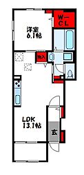 カルマ エール 1LDKの間取図画像