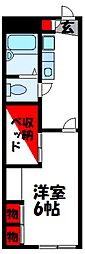 レオパレスアベニュー赤坂 1Kの間取図画像