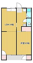 荒濱マンション 2DKの間取図画像