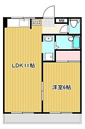 シャンリジェール 1LDKの間取図画像