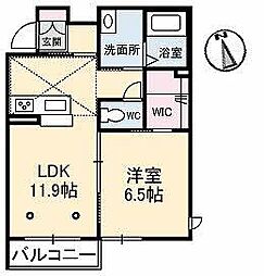 シャーメゾン祇園 1LDKの間取図画像