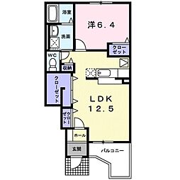 チェリーブロッサム 1LDKの間取図画像
