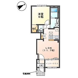 ラクードシャA 1LDKの間取図画像