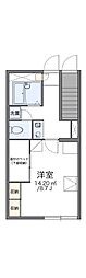 レオパレス安倍 1Kの間取図画像