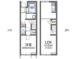 レオネクストアガリミチ 1LDKの間取図画像