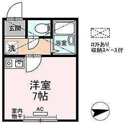 ベルトピア岩倉 ワンルームの間取図画像