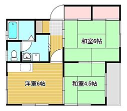 コーポ原本 2DKの間取図画像