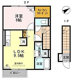 レーベンパディー 1LDKの間取図画像