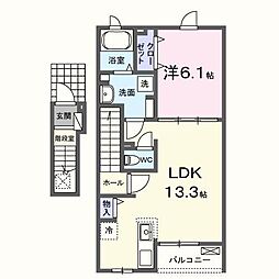 プレッソ エテルノ 1LDKの間取図画像