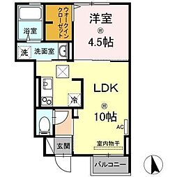 プレシャス 1LDKの間取図画像