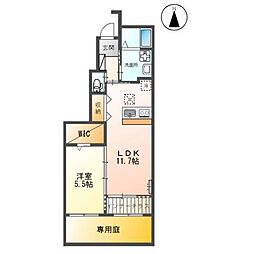レリビィ 1LDKの間取図画像