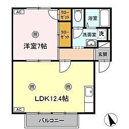 グッドワン 1LDKの間取図画像