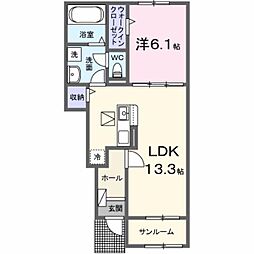 ソラリスガーデン 1LDKの間取図画像