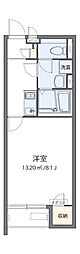 リバーサイド2 1Kの間取図画像