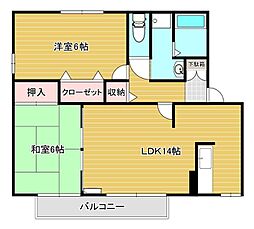 ソシアクレストD 2LDKの間取図画像