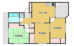 飯山マンション 3DKの間取図画像
